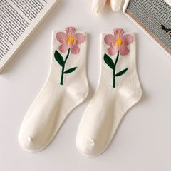 Lovely Tulips Three-Dimensional Flowers Socks