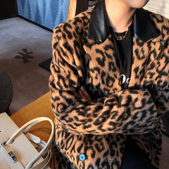 Leopard Long Double Breasted Blazer