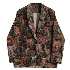 Jungle Animal Long Sleeve Blazer