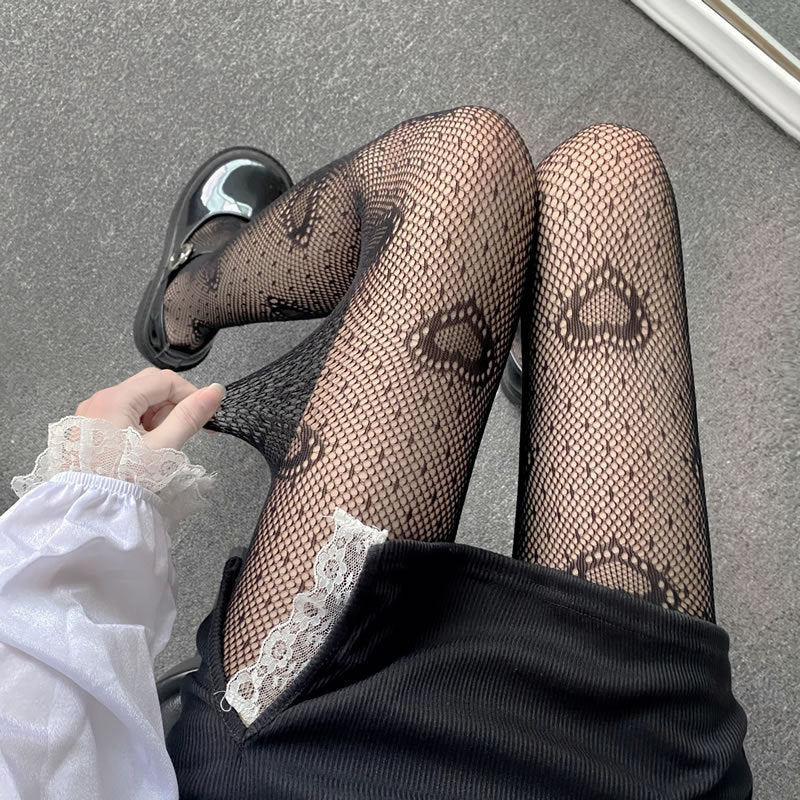 Hollowed Out Mesh Pantyhose