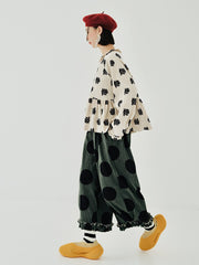 Oversize Round Neck Rose Print coat