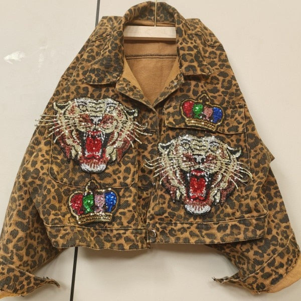 Crown And Tiger Animal Print Jacket