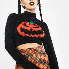 Pumpkin Turtleneck Short Sweater