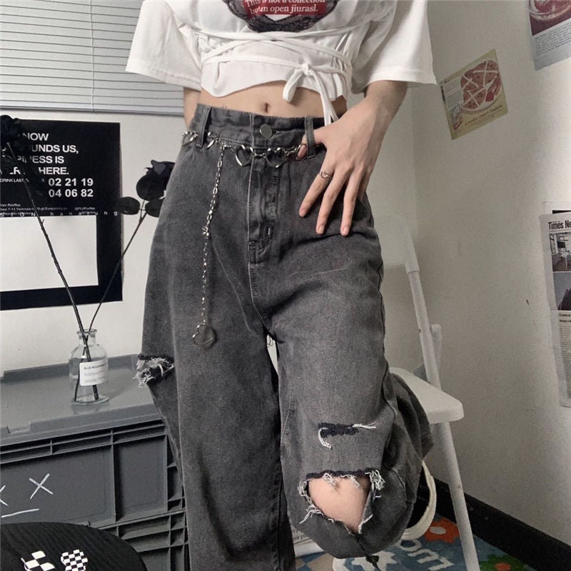 Vintage Y2k Ripped Denim Pants