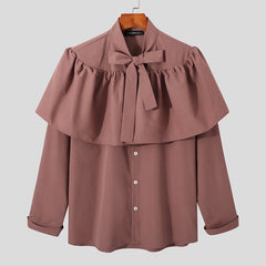 Stylish Long Sleeved Shirt With Ruffles