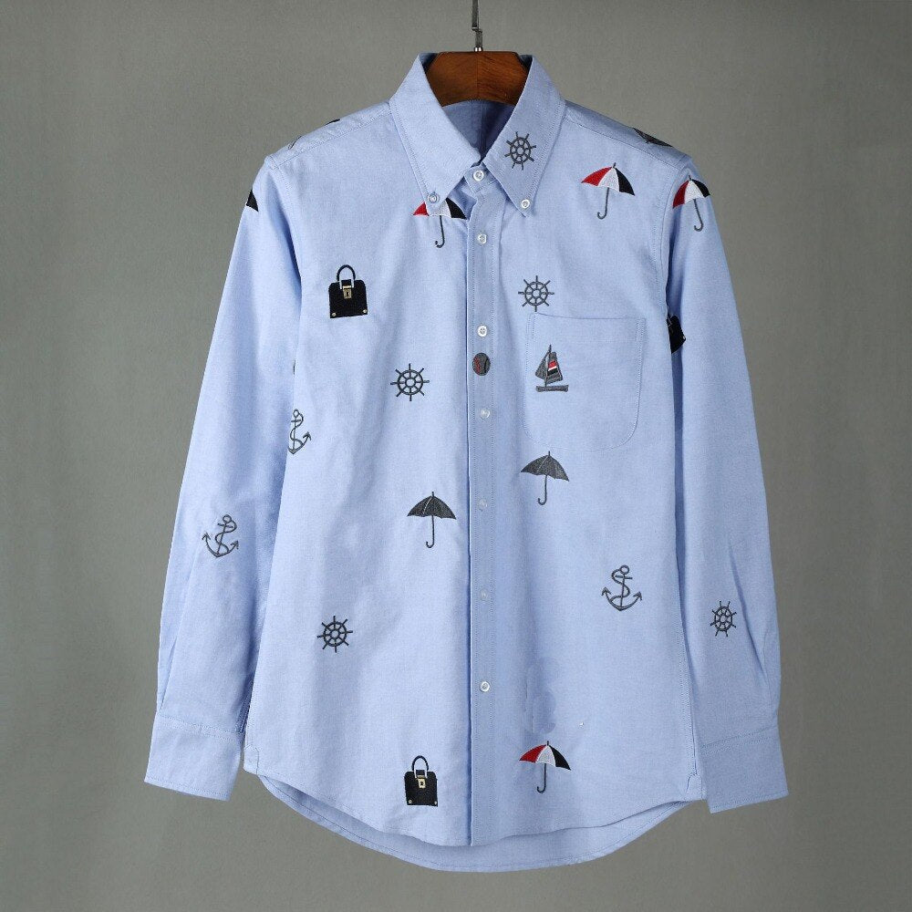 Bag And Umbrella Embroidered Shirts