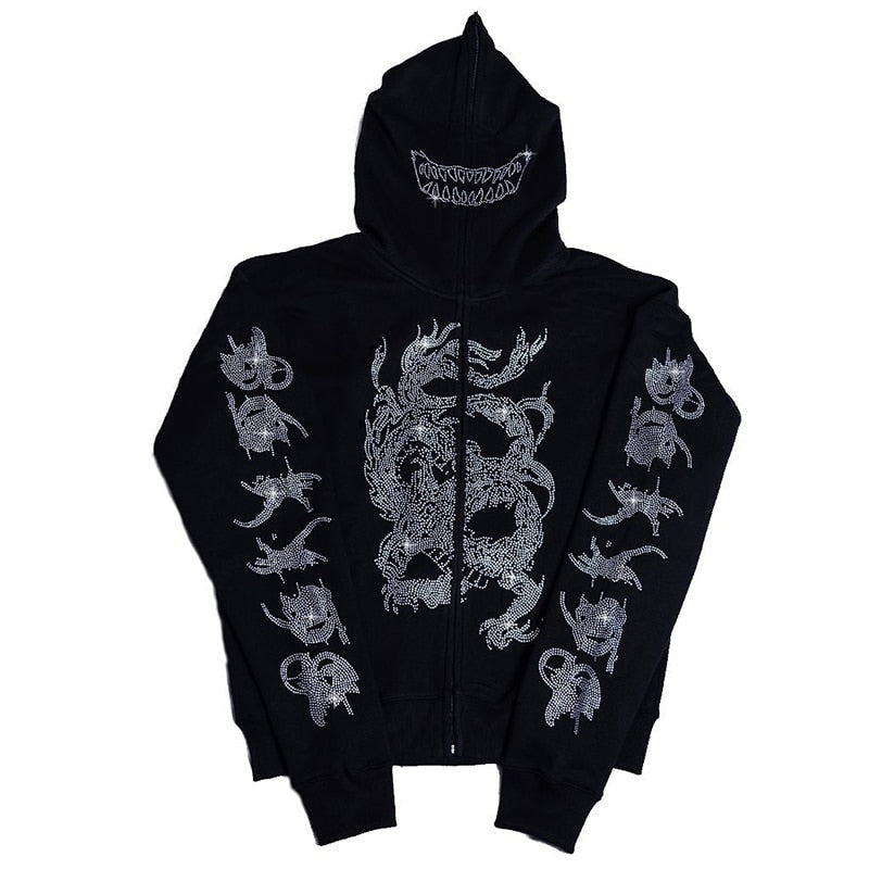 Gothic Oversize Jacket with Hood