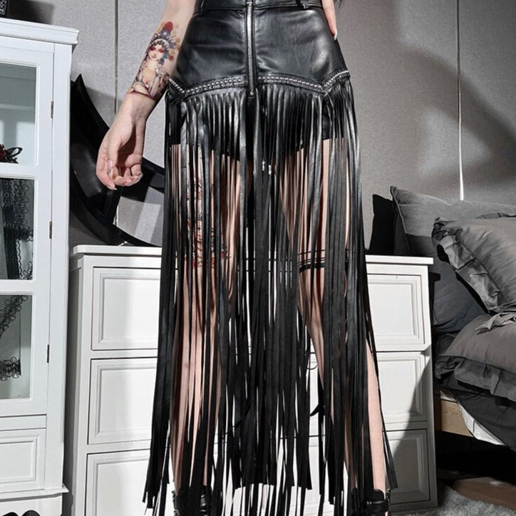 Black Gothic Punk Slit Skirts