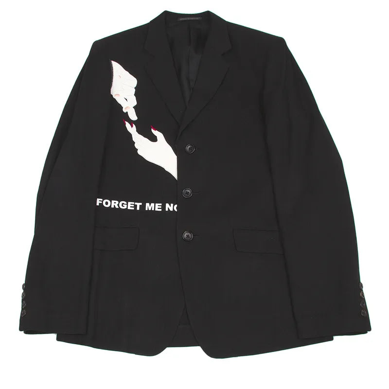 Hand-Embroidered Wool Suit Jacket