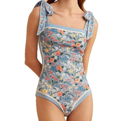 One Piece Push Up High Cut Flowers Monokini