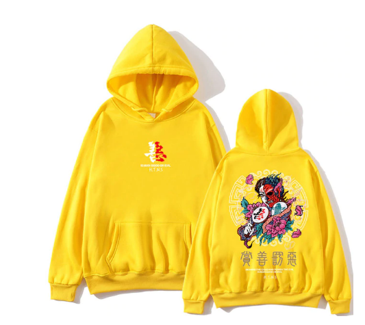 Harajuku Two Faces Demon Hoodie