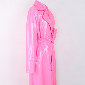 Oversize Shiny Patent Trench Coat