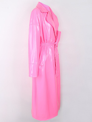 Oversize Shiny Patent Trench Coat