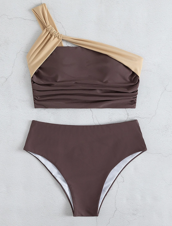 Asymmetrical One Shoulder High Waist Bikini Swimsuit