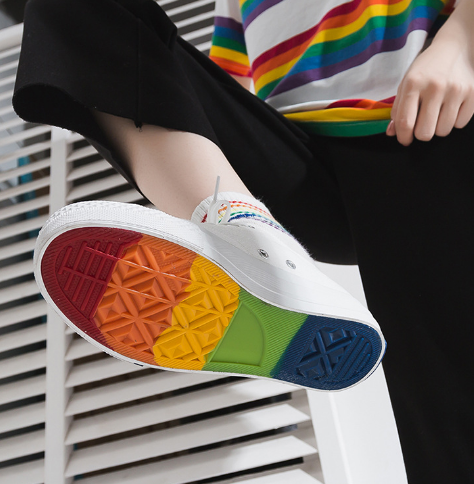 Cute Rainbow And Clouds Sneakers