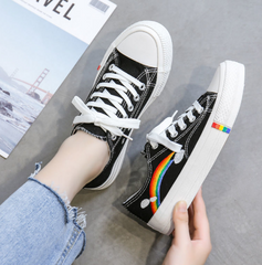 Cute Rainbow And Clouds Sneakers