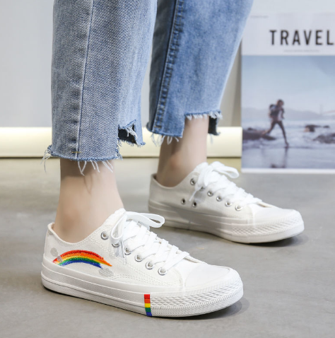 Cute Rainbow And Clouds Sneakers