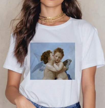 Angel Kissing Aesthetic Vintage T-Shirt