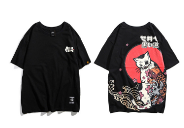 Asian street design Cat&Koi T-shirt