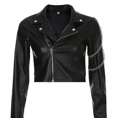 Punk-Gothic Chain Short Jacket