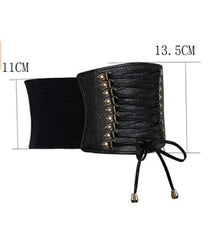 Solid Color PU Leather High Waist Belt Wide