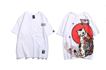 Asian street design Cat&Koi T-shirt