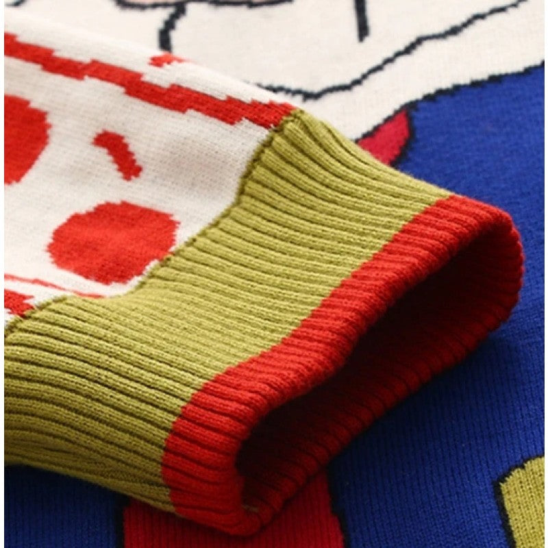 Cartoon Clown Knitted Sweater