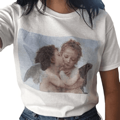 Angel Kissing Aesthetic Vintage T-Shirt