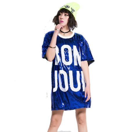 Bon Jour Sequin Mid-length Oversize Dress