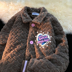 Hearts Chunky Faux Fur Jacket