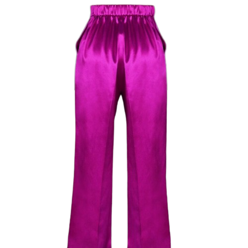 Plus Size Waistband Wide Leg Satin Pants