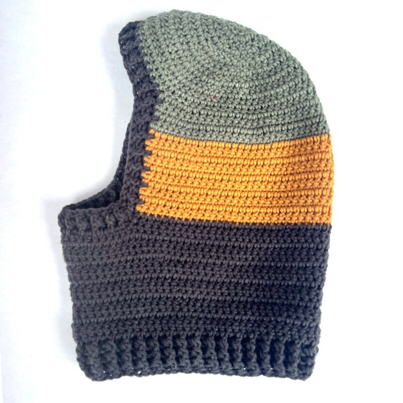 Striped Color Beanie Hat Knitted Balaclava