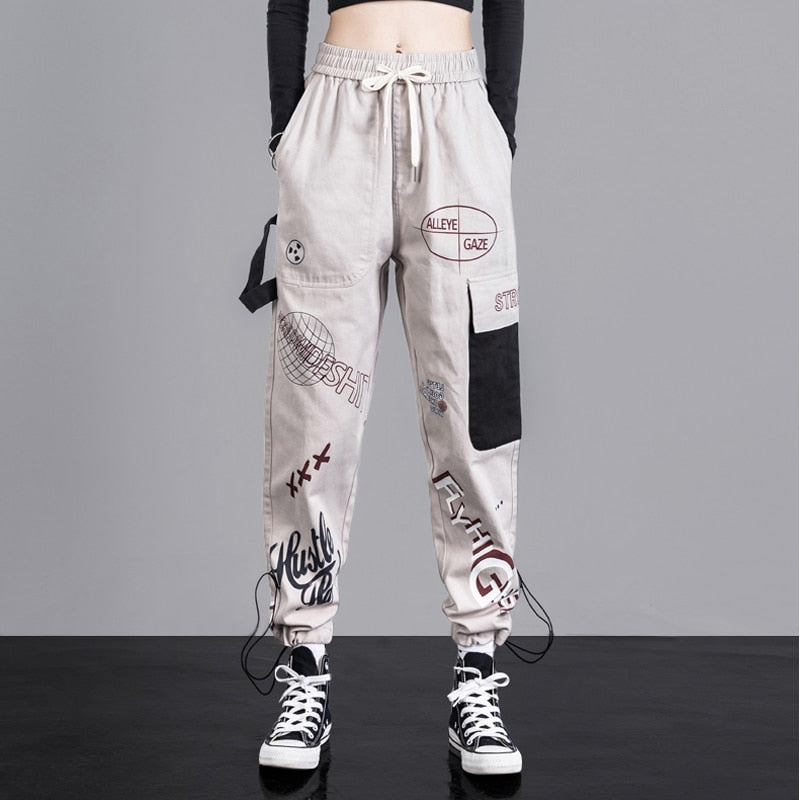 Graffiti Multi Pockets Loose Cargo Pants