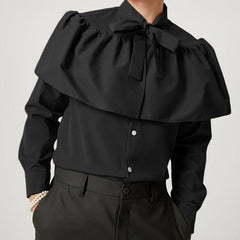 Stylish Long Sleeved Shirt With Ruffles