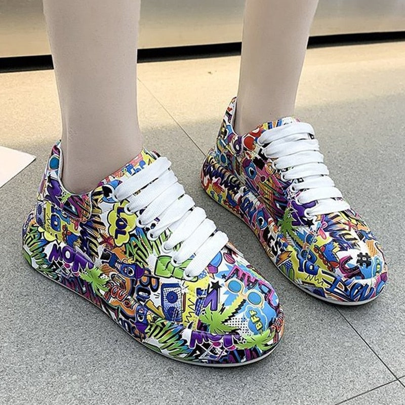 Graffiti Soft Platform Sneakers