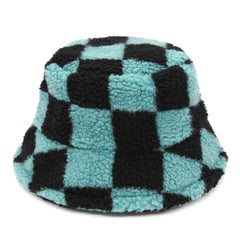 Plaid Pattern Wool Bucket Hat