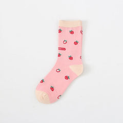 Cute Pink Strawberry Socks