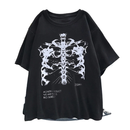 Skeleton Chest Grunge Aesthetic T-shirt