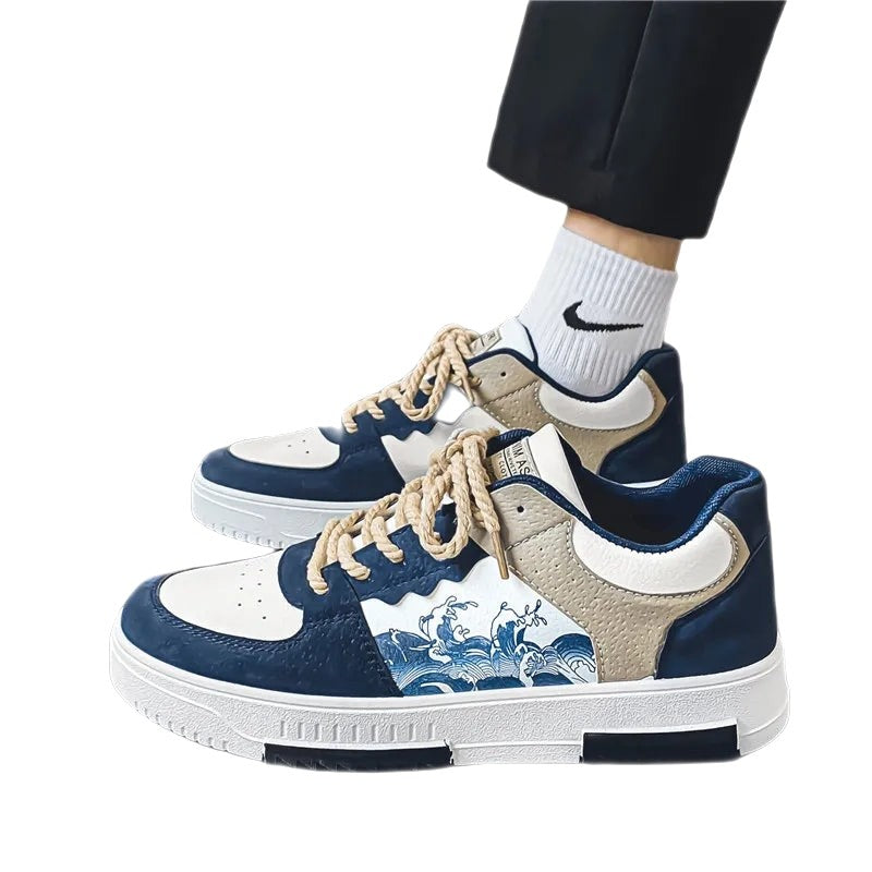 Wave Skate Lace Up Anti Slip Sneakers