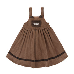 Sweet Bear Embroidery Corduroy Dress