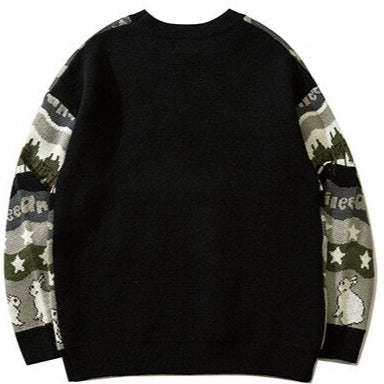 Rabbit and Stars Loose Sweaters