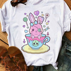 Pastel Goth Cartoon Harajuku T-shirt