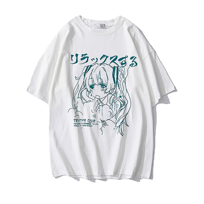 Japanese Harajuku T-shirt Anime Print Oversized Sizes