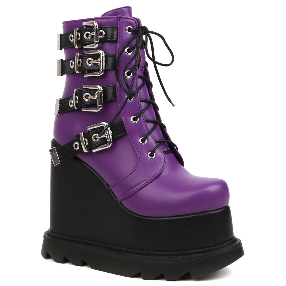 Gothic Platform Ankle Booties