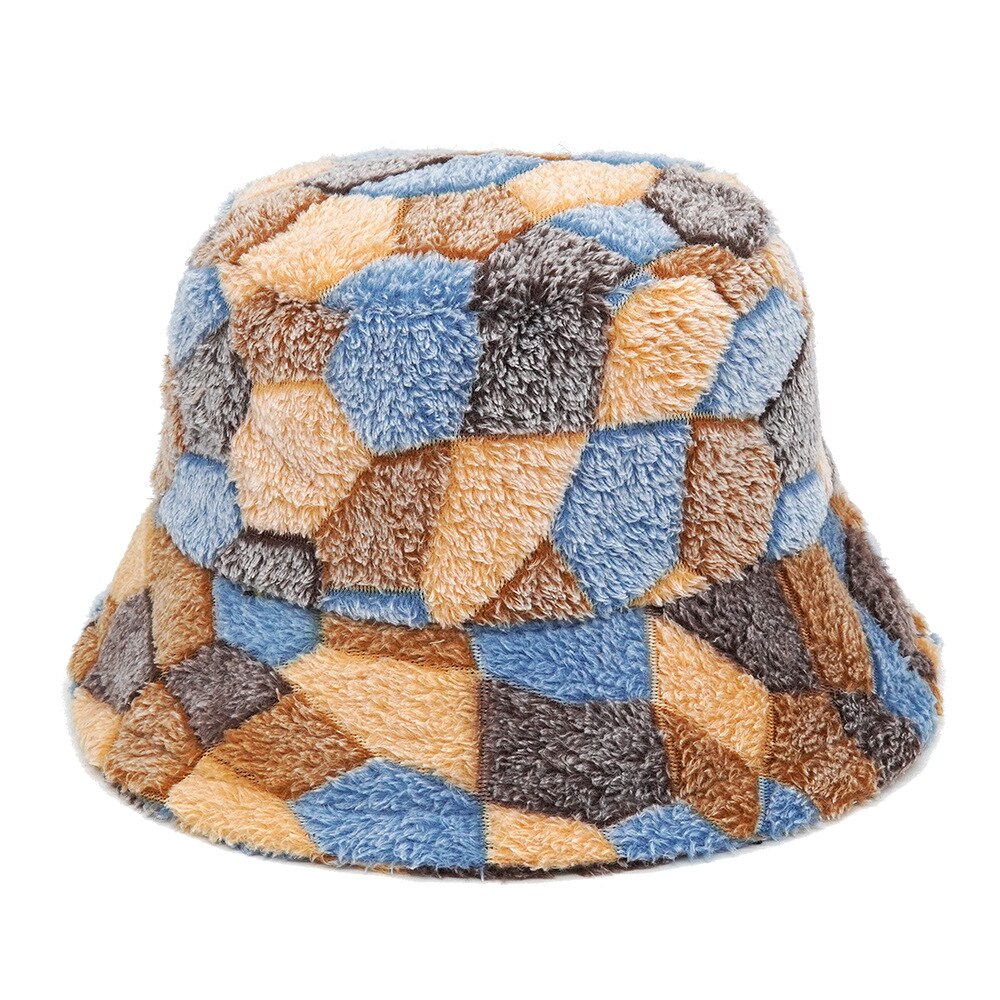 Colorful Faux Fur Bucket Hat