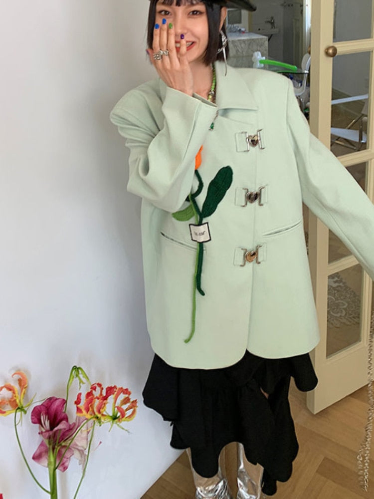 Three-Dimensional Flower Blazer