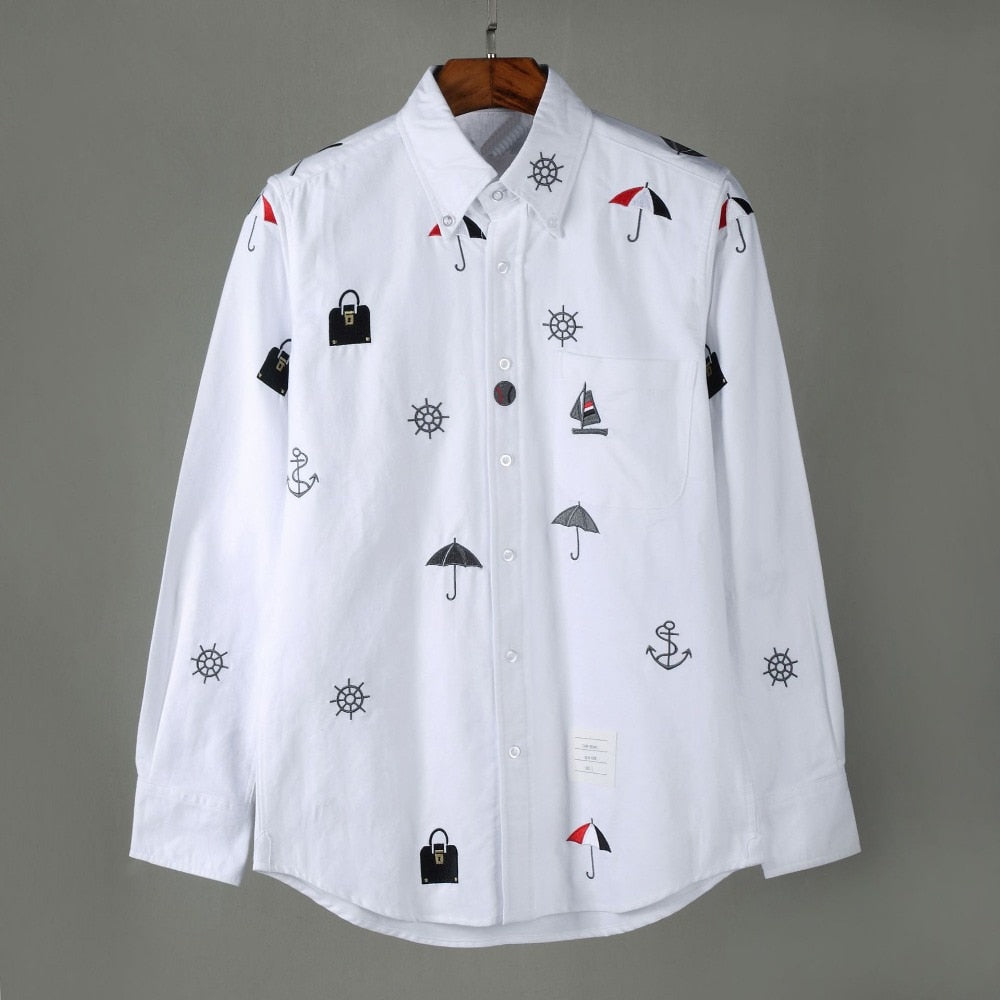 Bag And Umbrella Embroidered Shirts