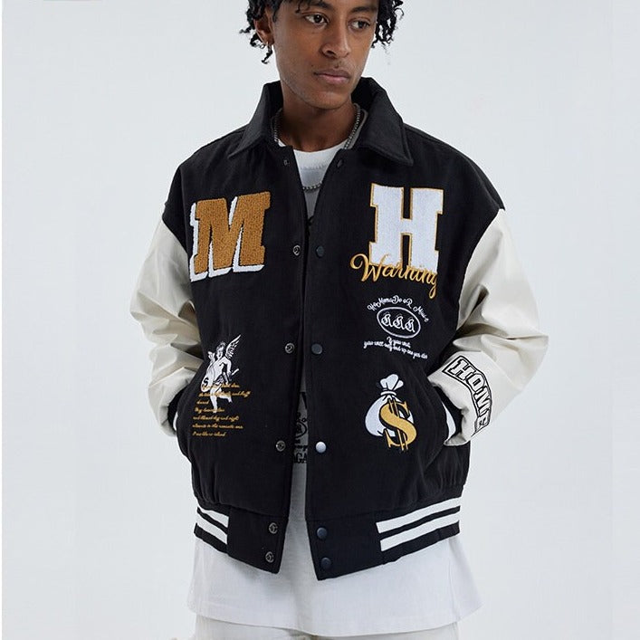 Embroidery Baseball Jacket Colour Block