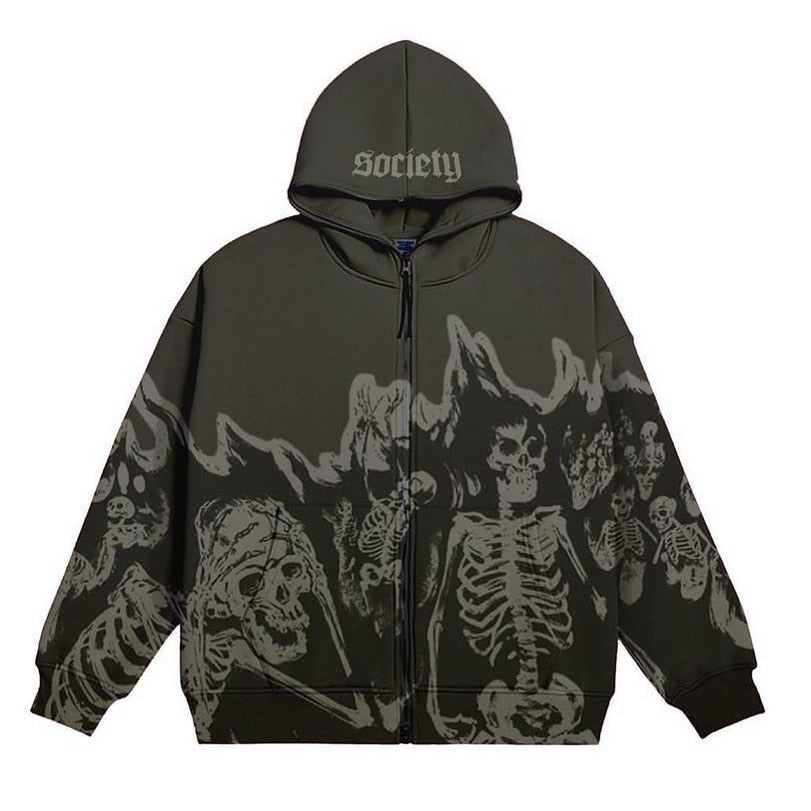 Society Goth Printed Oversized Hoodie