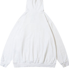 Oversize  with teeth embroidery hoodie